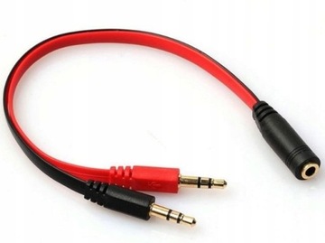 ADAPTER 1 X ŻEŃSKI 3.5MM JACK -> 2 X MĘSKI 3.5M