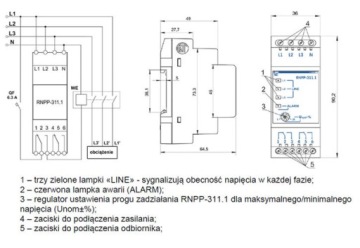 РЕЛЕ НАПРЯЖЕНИЯ 3-ФАЗНОЕ РНПП-311.1