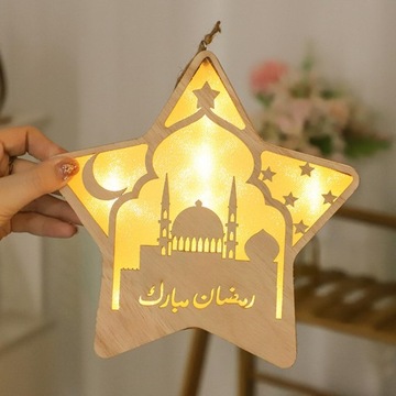 Деревянные светильники Eid AL Adha, декоративный ночник, подвесной светильник, стиль B