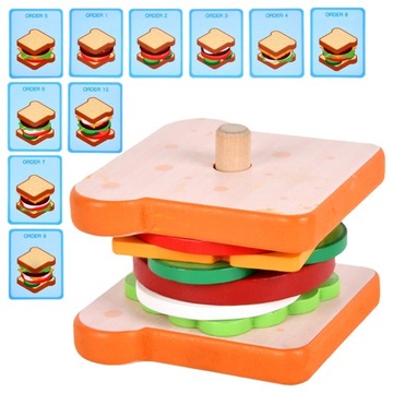 Набор гамбургеров с игрушками для сортировки сэндвичей.