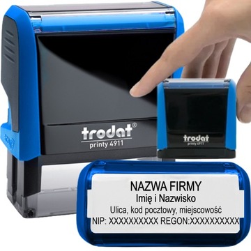 PIECZĄTKA TRODAT 4911 DO 4 LINII FIRMOWA IMIENNA BIUROWA PROJEKT + GUMKA