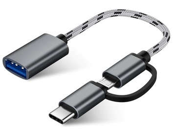 Kabel Adapter OTG 2w1 Micro USB USB-C typ C do USB