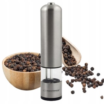 MŁYNEK DO PIEPRZU I SOLI ELEKTRYCZNY STALOWY