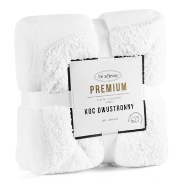 Koc dwustronny TEDY 170x210 Biały Baranek miękki puszysty ciepły