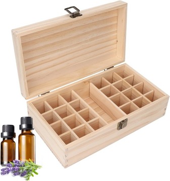 Бамбуковый ящик для хранения эфирного масла, мешочек на 24 сетки