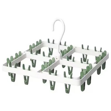 IKEA SLIBB suszarka wisząca aż 24 klamerki ZIELONY / BIAŁY