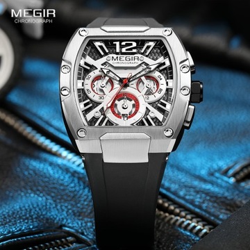 Мужские кварцевые часы MEGIR Fashion Sports, водонепроницаемые