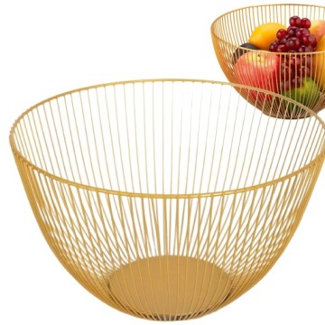 KOSZ KOSZYK NA OWOCE WARZYWA PIECZYWO METALOWY ZŁOTY GLAM PATERA MISKA 24CM