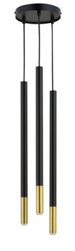 SIGMA Nowoczesna lampa LED SOPEL DUE 3 CZARNY_ZŁOTY lampa wisząca LED