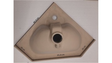 OLA 41 x 41 см белая керамическая угловая раковина