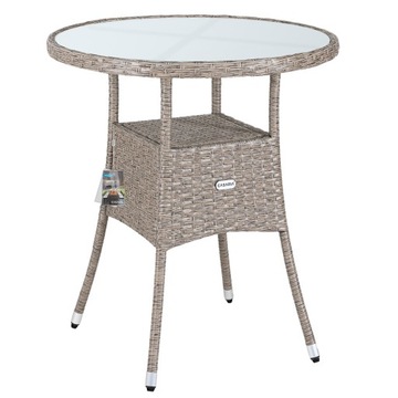 Casaria Stolik balkonowy z rattanu Ø60x74 cm Ogród