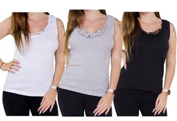 PODKOSZULKA DAMSKA NA RAMIĄCZKA mix 4XL (3szt)