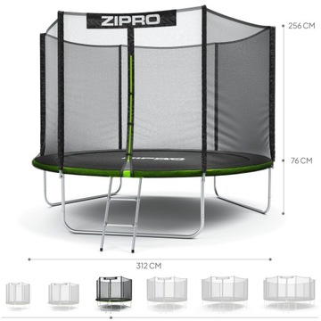 Садовый батут с уличной сеткой для детей 312см 10 футов - Zipro