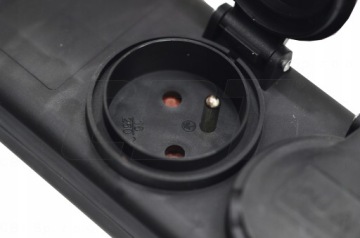 НАРУЖНАЯ ЗАЩИТНАЯ КОРОБКА IP54 РАЗЪЕМ ПИТАНИЯ 2-РОЗЕТКИ КАБЕЛЬ 2М