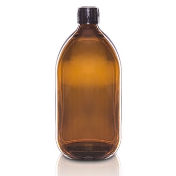 Butelka szklana 1000ml z czarnym korkiem niekapkie