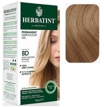 HERBATINT FARBA DO WŁOSÓW - Jasny Złoty Blond 8D