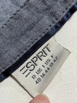 60 szaro niebieska guziki koszulowa nowoczesna luźna Esprit L bawełna