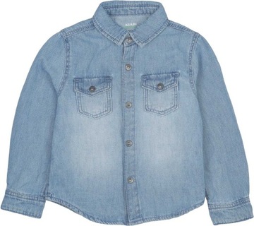 Kiabi Bawełniana Dziecięca Jeansowa Jeans Koszula Bawełna Eco 110 cm