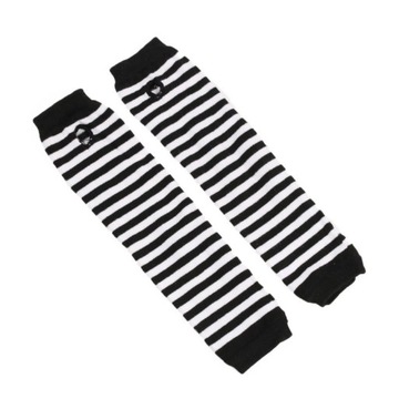 Pruhované palčiaky bez prstov elastické hladké čierne biele