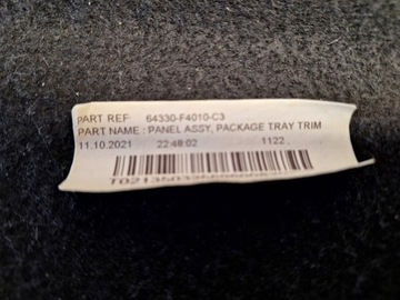 POLIČKA KUFRU TOYOTA CHR C-HR 2016-2023 ORIGINÁL DEMONTÁŽ