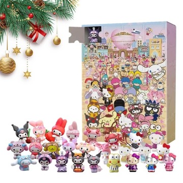 KALENDARZ ADWENTOWY ZABAWKA FIGUREK SANRIO MELODY KUROMI KITTY 24 SZTUK
