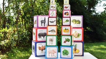 ДВУЯЗЫЧНАЯ ИГРОВАЯ ПИРАМИДА Монтессори ЖИВОТНЫЕ +1