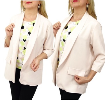 Lekka Marynarka Damska Narzutka Elegancka Duże Rozmiary 50 5XL
