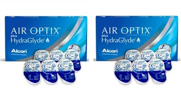 AIR OPTIX PLUS HYDRAGLYDE 12 SZT SOCZEWKI KONTAKTOWE MIESIĘCZNE MOC -1,00
