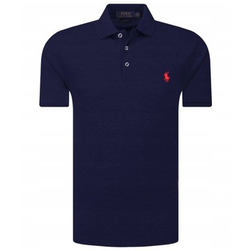 RALPH LAUREN męska koszulka polo granat SLIM r.XXL