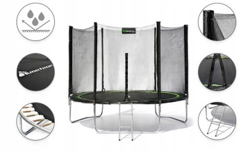 Садовый батут Meteor, чистая лестница 10 футов/3 м.