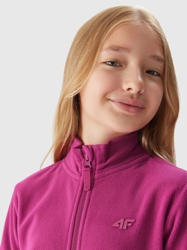 4F ДЕТСКАЯ ФЛИСОВАЯ ФУТБОЛКА НА МОЛНИИ ДЛЯ ДЕВОЧЕК