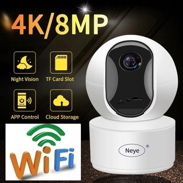 KAMERA 4K OBROTOWA WIFI ELEKTRONICZNA NIANIA 8MPX