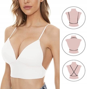 Biustonosz biały braletka zongs802 C-Backless