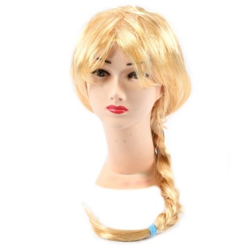 PERUKA ELSA DŁUGIE WŁOSY SZTUCZNE PERUKA BLOND WARKOCZ