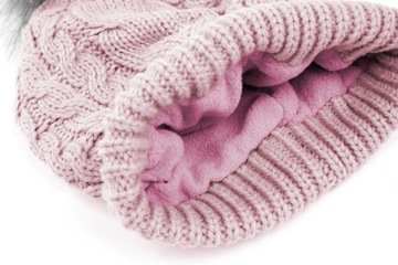 ШАПКА ЖЕНСКАЯ ЗИМНЯЯ С ФЛИСОВЫМ ПОМПОНОМ, КОМПЛЕКТ ПЕРЧАТОК HEYO