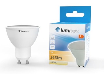 Żarówka LED GU10 3W neutralna AL+PC LL4736