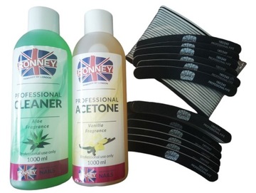 RONNEY CLEANER 1L+ ACETON 1L +100 PILNIKÓW 180/240