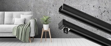 Потолочный рельс MS - ЧЕРНЫЙ - одинарный, 240см