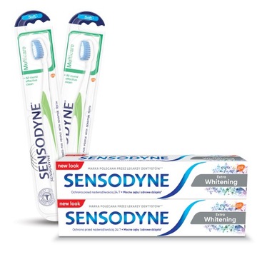 Sensodyne Zestaw 2x Multi Care Szczoteczka do zębów, pasta Extra Whitening