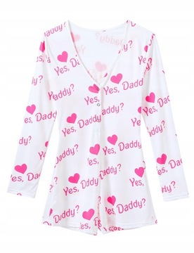 Women Yes Daddy Letter Leopard Printed Sleepwear J