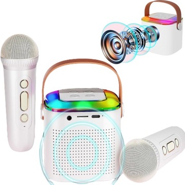 ZESTAW DO KARAOKE BEZPRZEWODOWY GŁOŚNIK BLUETOOTH DO IMPREZĘ + 2 MIKROFON