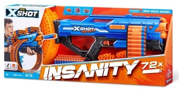 ZURU X-SHOT WYRZUTNIA INSANITY MAD MEGA BARREL 72 STRZAŁKI 36609