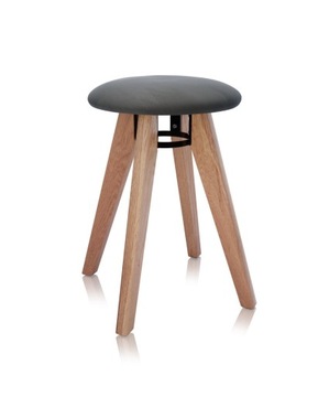 Taboret FLIP kuchenny dębowy tapicerowan szary F19