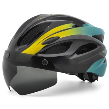 Kask rowerowy ochronny EPS z wizjerem, tylne światło LED EUTOUR