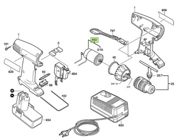 Bosch 2607022943 Silnik do wkrętarki PSR7,2VE i PSR7,2VES-2