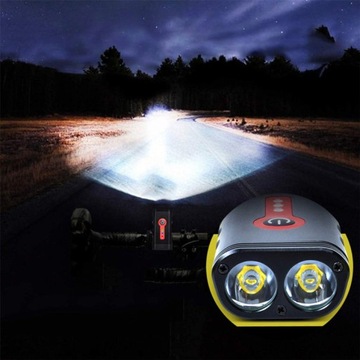 СВЕТОДИОДНАЯ ПЕРЕДНЯЯ ФОНАРЬ ДЛЯ ВЕЛОСИПЕДА, АККУМУЛЯТОРНАЯ, ДЛЯ РУЛЯ + ЗАДНЯЯ