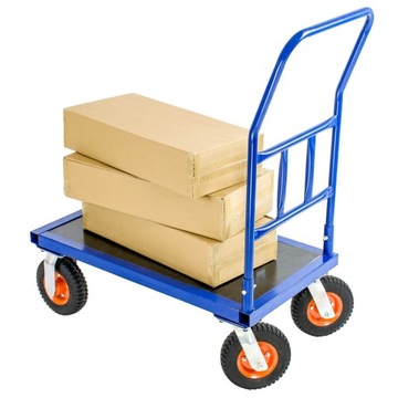 WÓZEK MAGAZYNOWY PLATFORMOWY towarowy 90x50 300KG DUŻY UDŹWIG ZWROTNY