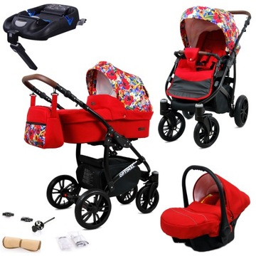 WÓZEK DZIECIĘCY OPTIMAL 4w1 ALUMINIUM+ BAZA ISOFIX