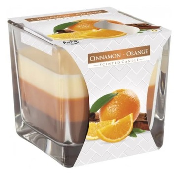 BISPOL AURA Świeca zapachowa w szkle CYNAMON-POMARAŃCZA,~32h 170 g