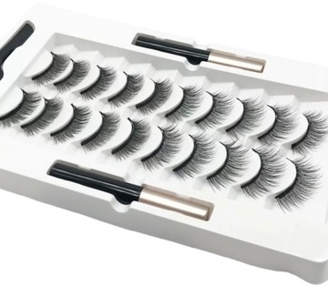 НАКЛАДНЫЕ МАГНИТНЫЕ РЕСНИЦЫ 10 ШТ + ПИНЦЕТ + ПОДВОДКА ДЛЯ ГЛАЗ